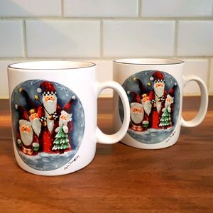 Set of 4 Vintage Elaine Thompson 1997 Santa Claus